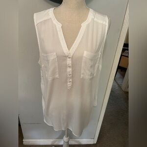 Torrid White Sleeveless Blouse